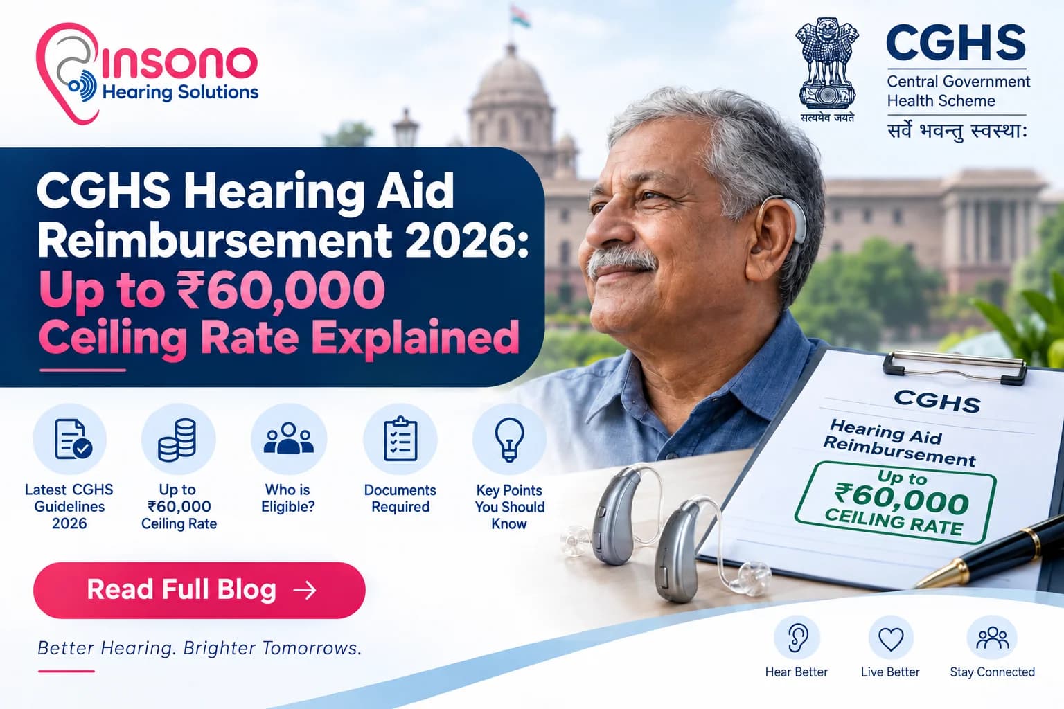 CGHS Hearing Aid Reimbursement 2026: Up to ₹60,000 Ceiling Rate Explained